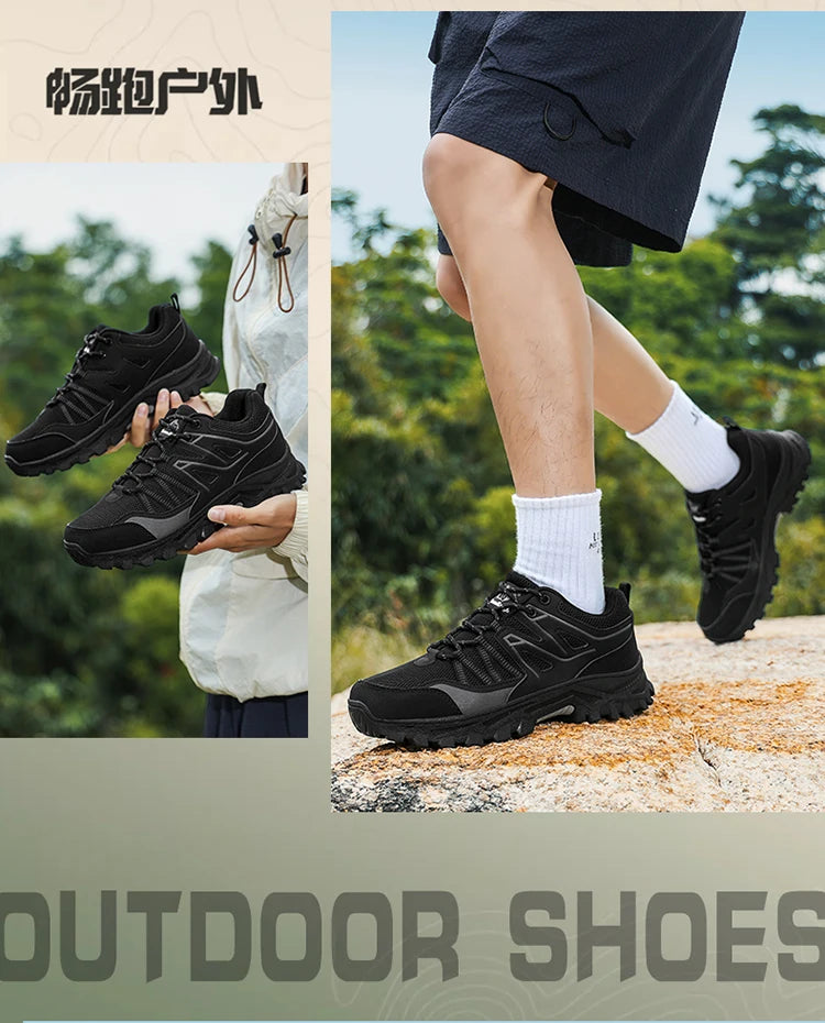 New Large Outdoor Mountaineering Shoes Men Spring and Autumn Mesh Breathable Sneaker Outdoor Travel Hiking Non slip Shoes