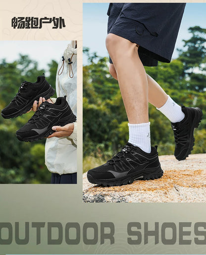 New Large Outdoor Mountaineering Shoes Men Spring and Autumn Mesh Breathable Sneaker Outdoor Travel Hiking Non slip Shoes