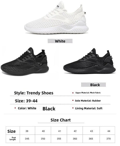Breathable Mesh Running Shoes Men's Low Cut Slip-On Sports Sneakers Flat Heel Lightweight Comfortable Unisex Trainers