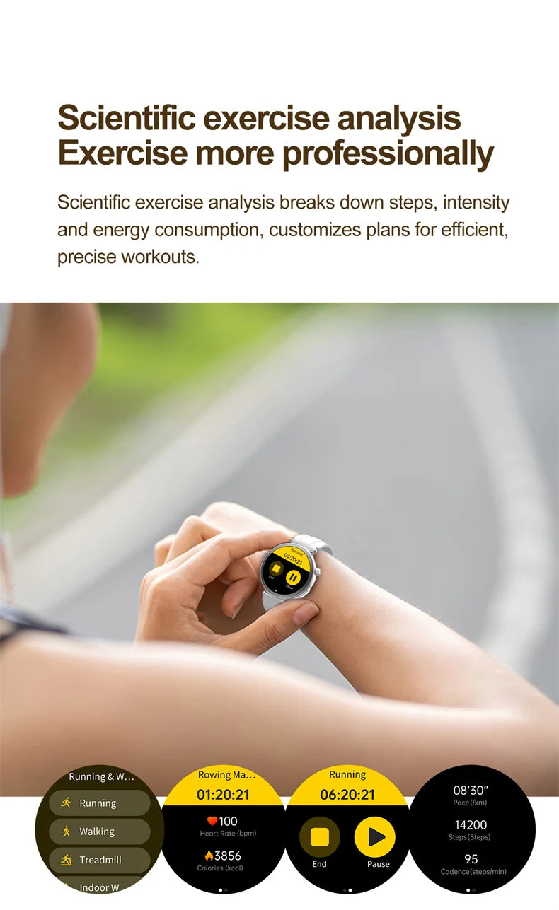 New 1.32inch Smart Watch For Women Health ECG Health Lady Watches Full Touch Screen Call Custom Dial Diamond Strap Smartwatch
