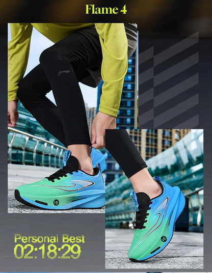 Carbon board men's and women's anti slip running shoes, professional marathon sports breathable mesh CHUNTA sports shoes