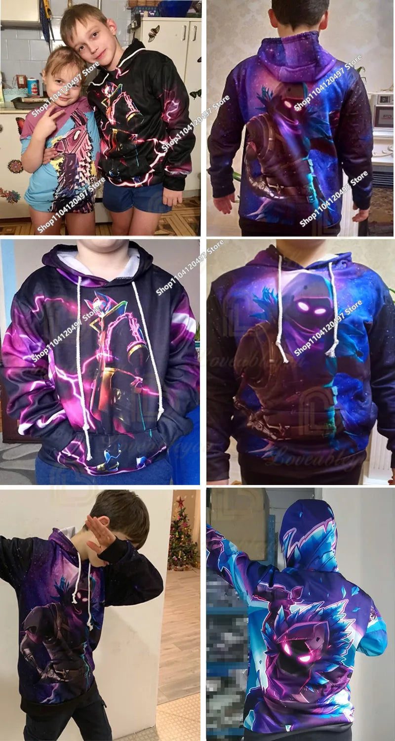 Fortnite Fighting Game 3D Print Hoodies Streetwear Children's Oversized Casual Sweatshirts Hoodie Man Coat Clothes