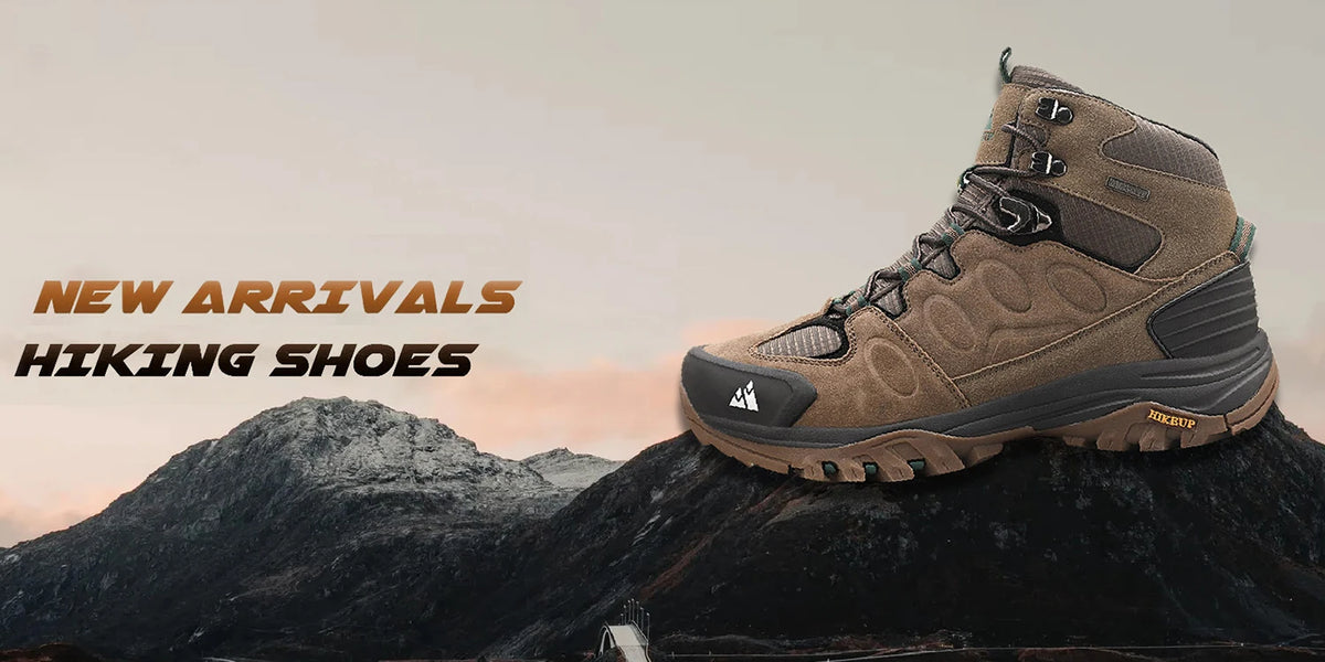 HIKEUP High-Top Men Hiking Boot Winter Outdoor Shoes Lace-Up Non-slip Sports Casual Trekking Boots Man Suede Warm Shoes