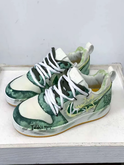 Custom Sneakers Nike Court Borough PRM "Party Star" Custom Deconstructed Graffiti Low-Top Skate Shoes For Men