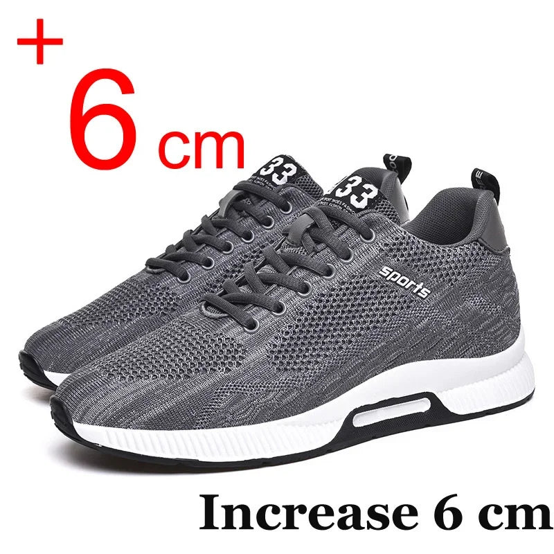 Men Increase Insole 6CM Sports Casual Height Shoes 48 Men Sneakers Elevator Shoes Hidden Heels Breathable Heightening Shoes