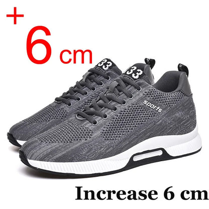 Men Increase Insole 6CM Sports Casual Height Shoes 48 Men Sneakers Elevator Shoes Hidden Heels Breathable Heightening Shoes