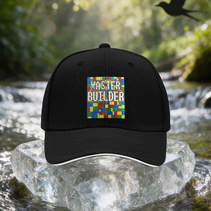 Cappellino da baseball MASTER BUILDER in stile mattoncini colorati, cappellino da sole unisex leggero e regolabile per attività all’aperto, ideale per...