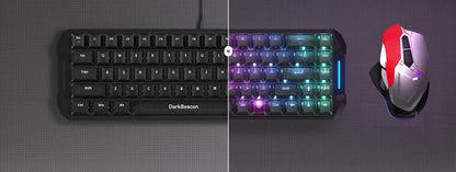 DarkBeacon Blade 68 RGB Silent Mechanical Gaming Keyboard Hot Swappable Wired N-Key Rollover 65% Compact Keyboard for PC Gamer