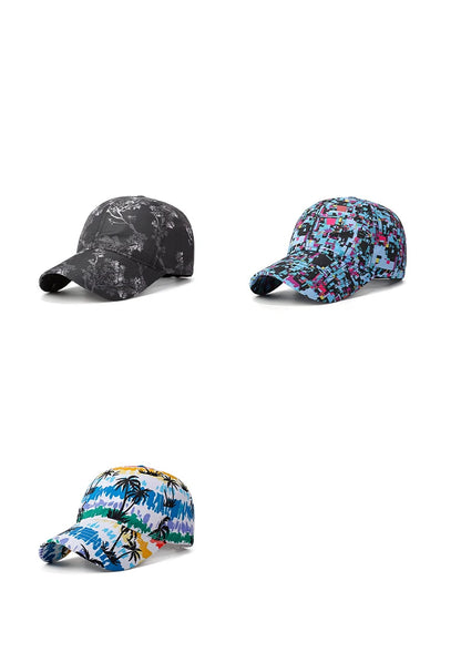 Sommar-graffiti-lysande basebollkeps, unisex, utomhus-solskyddskeps, modekeps, sportkeps, avslappnad keps med duckbill-form