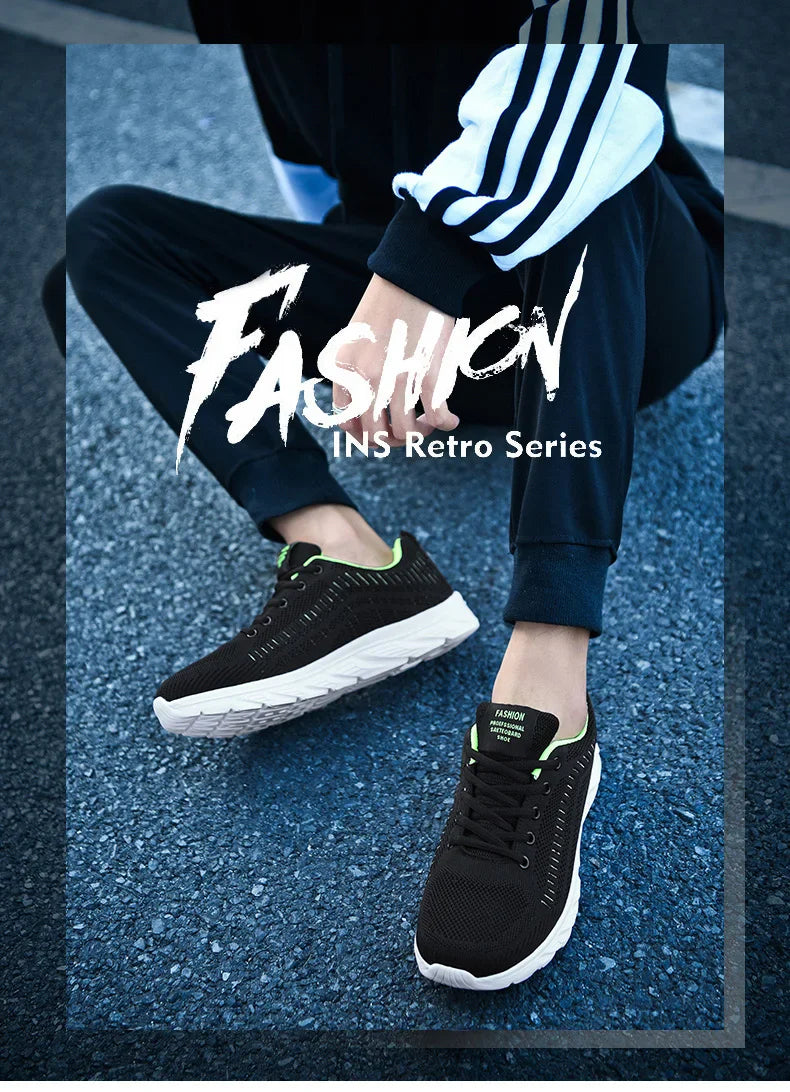 Sports Men Running Jogging Shoes Casual Sneakers Outdoor Lace Up Breathable Mesh Light Tennis Outdoor Walking Size 39-46