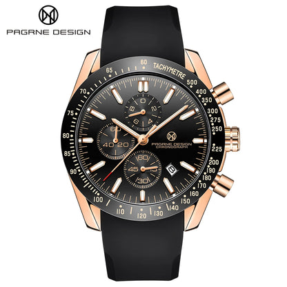PAGANI DESIGN New 45mm Men Quartz Watch Rubber Belt Men's Luxury Watch Fashion Casual Sports Male Clock Relogio Maasculino