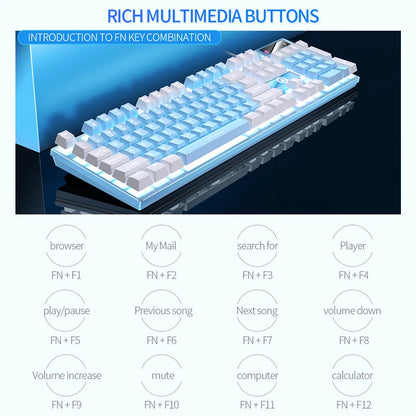 USB Wired Gaming Keyboard, 104 Keys Compatible with Windows Laptop/Computer/PC, Ergonomic Design, Office & Gaming Accessories