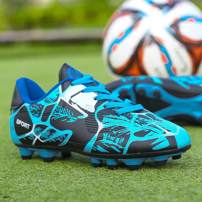Kids Soccer Shoes Society Long Spikes Futsal Boot Turf Training Sports Football Cleats 2024 New Children Football Studs