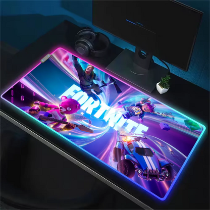 Game F-Fortnite Survival Battle Mouse Pad RGB LED Light Non-Slip Rubber Base Waterproof Office PC Home Desk-Mat USB Large Game