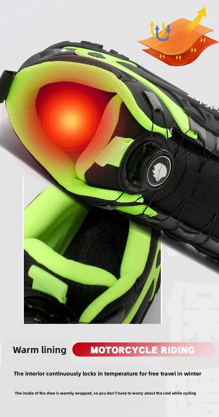 Casual Leather Motorcycle Riding Boots for Men Off-Road Motocross Shoes Breathable Wear Resistant
