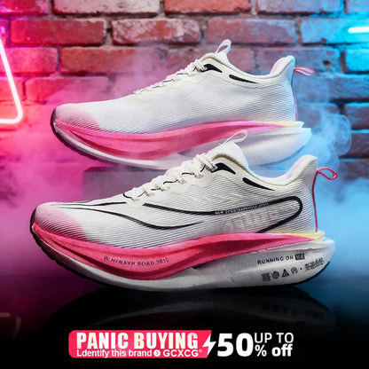 Men  Running Shoes Carbon Board Speciality Marathon Sports Breathable Lightweight Women's Comfortable Athletic Nonskid Sneakers
