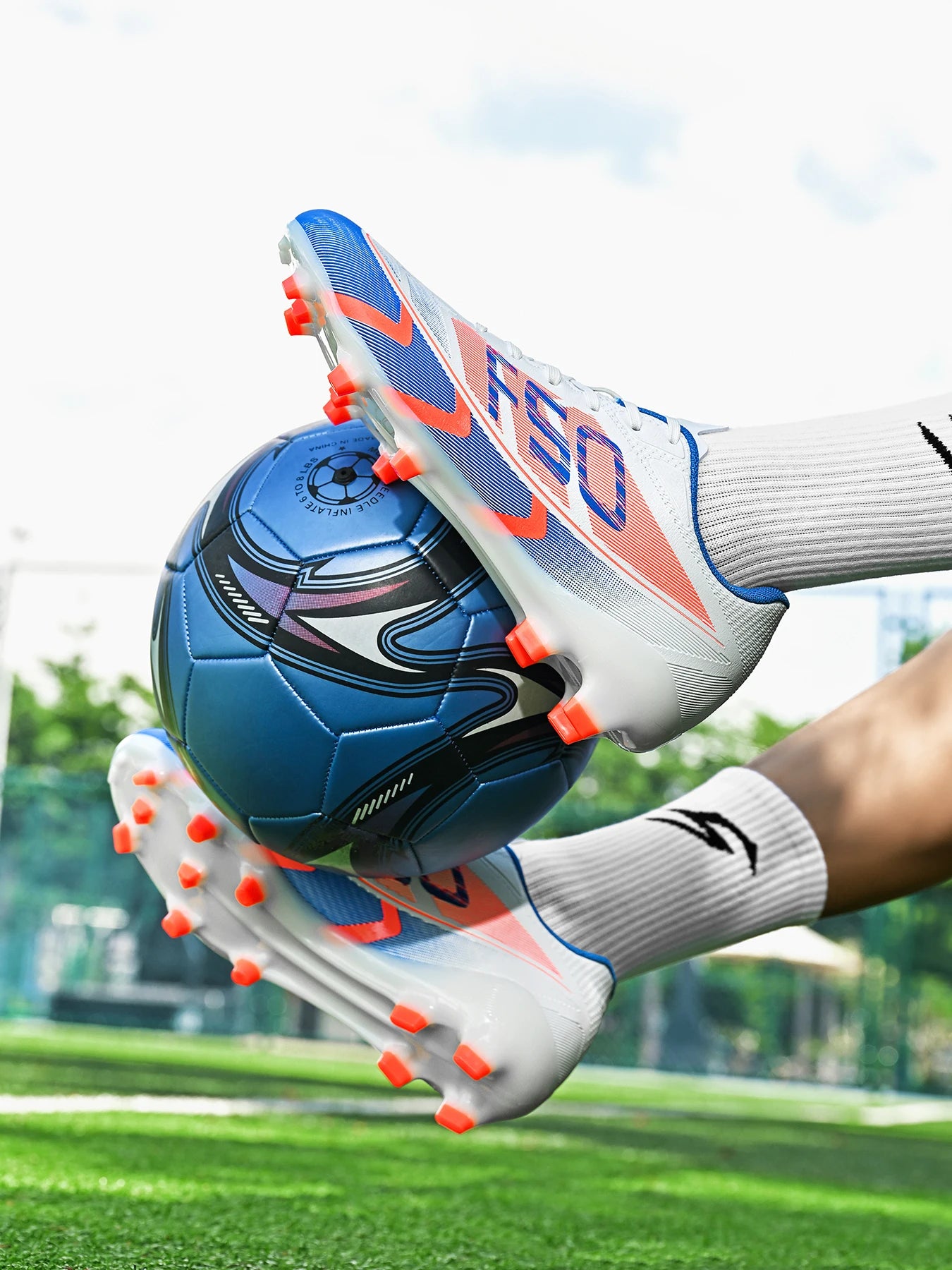 AG/FG Football Boots Kids Youth Teenagers PU+Fabric Upper TPU Sole Non-Slip Firm Ground Training