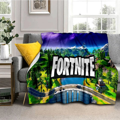 3D flanelová deka F-Fortnites Cartoon Game, mäkká a teplá prikrývka do spálne, obývačky, na posteľ, cestovanie, kempovanie, piknik alebo ako darček