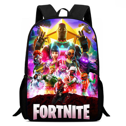 Mochila Escolar Fortnite de 15 Polegadas com Desenho Animado para Crianças, Meninos e Meninas, Mochila Leve com Estampado de Jogo, Grande, Adequada para Idades dos 5 aos 8 Anos