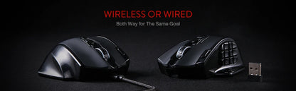 Mouse da gaming Redragon M913 16000 DPI cablato e wireless 2.4Ghz RGB ottico, 16 pulsanti programmabili, mouse nero/bianco