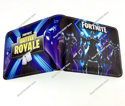 Fortnite Shooting Game Peripheral PU Snap Button Wallet Anime Coin Purse Folding Leather Wallet Card Holder Student Gifts