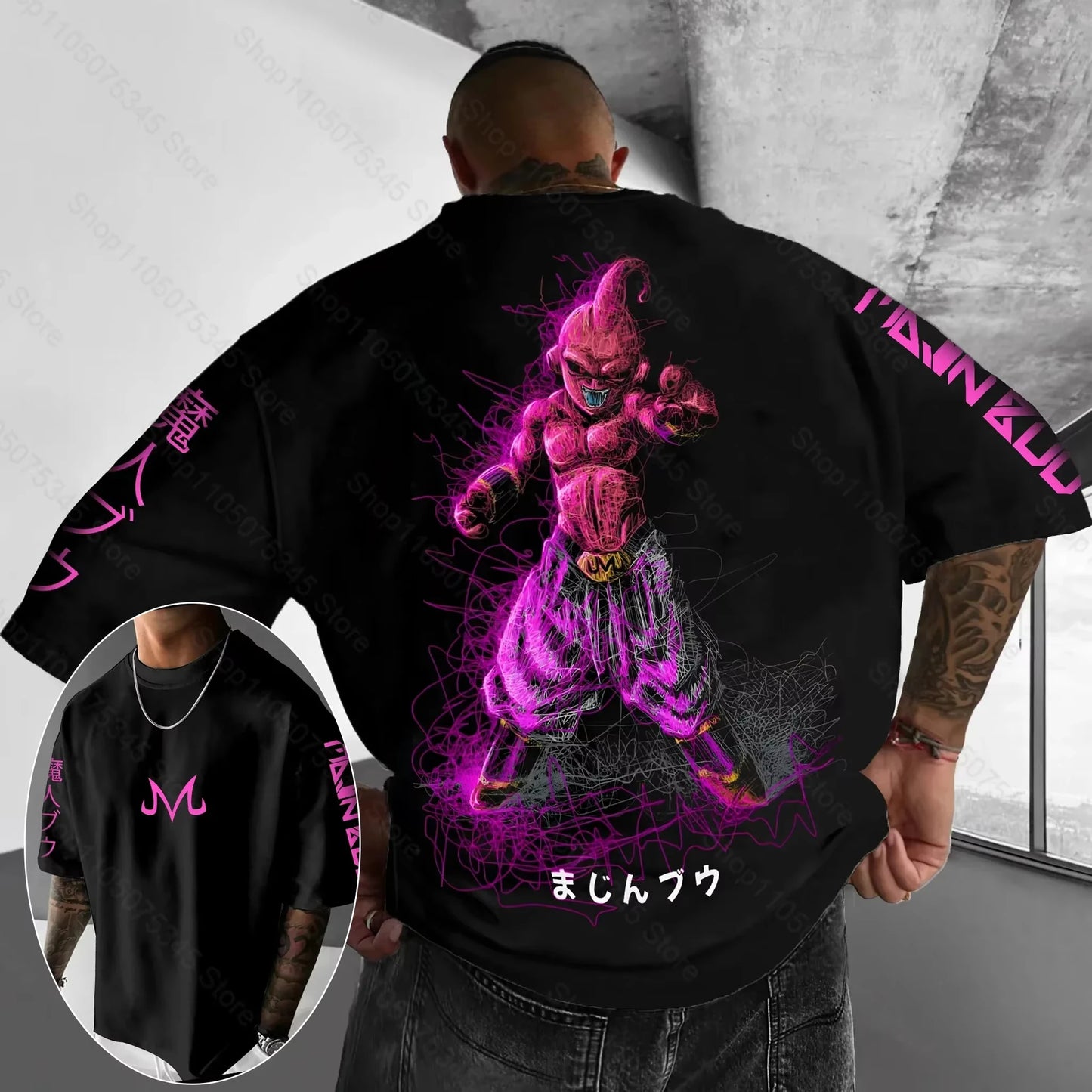 Summer 2026 Dragon Ball oversized T-shirt with power cord, Little Goku, artistic print, neutral casual Y2K