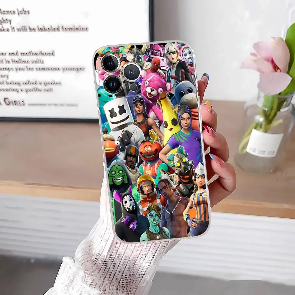 F-Fortnites-Cools maska za telefon za iPhone 17 16 15 14 13 12 11 Pro Max Plus, mekana navlaka, personalizirani DIY