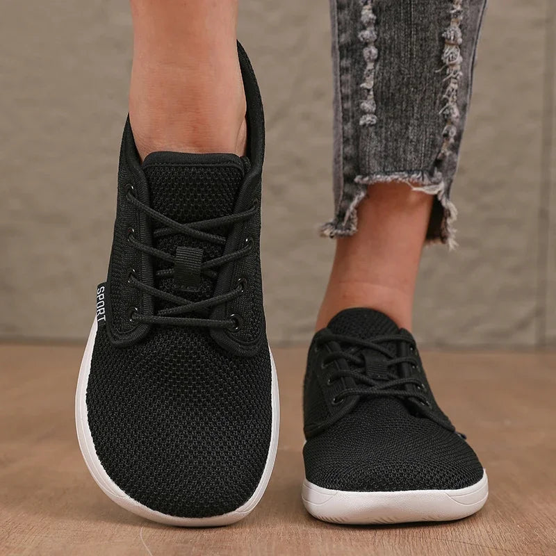 Summer Breathable Women's Flat Shoes Lightweight Mesh Comfortable Walking Shoes Men's Wide Foot Soft Sole Casual Wear Bare Foot