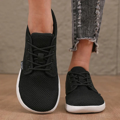 Summer Breathable Women's Flat Shoes Lightweight Mesh Comfortable Walking Shoes Men's Wide Foot Soft Sole Casual Wear Bare Foot