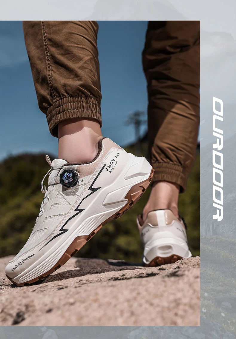 Mens Sneakers Casual Outdoor Anti Slip Shock-absorbing Versatile Off Road Hiking Shoes Comfortable Soft Sole Running Shoes Man