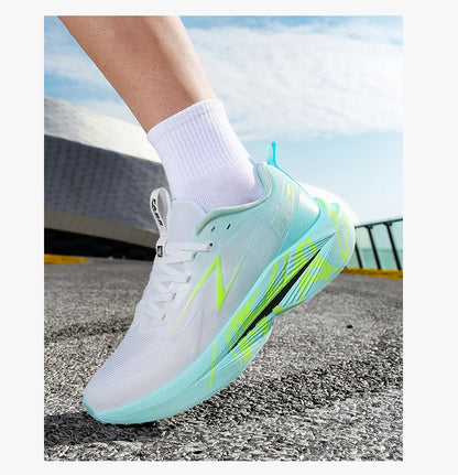 Running Shoes Carbon Board Speciality Marathon Men Sports Reticular Breathable Lightweight Women's Athletic Nonskid Sneakers