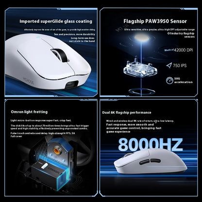 MCHOSE M7 Ultra Ergonomiczna mysz gamingowa PAW3950 Super Sensor TOPSPEED 8000Hz Polling Rate Lekka konstrukcja Realtek Master Mice