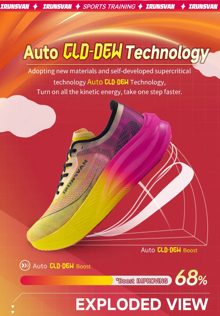 IRUNSVAN Rehuo 1.0 Full Length Carbon Plate Running Shoes  Marathon Ultra Lightweight Men's  24028