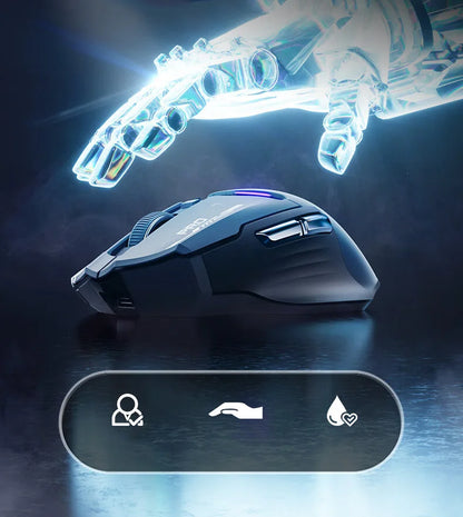 Mouse da gaming wireless Inphic IN9PRO 26000DPI 8K Polling Rate Bluetooth 5.0 cablato 2.4G tri-mode RGB ergonomico