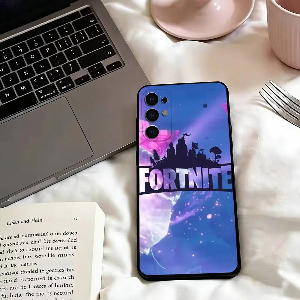 Game F-F-Fortnites Phone Case For Samsung S25, S24, S21, S22, S23, S30, Ultra, S20, Plus, Fe, Lite, Note, 10, Black Cover
