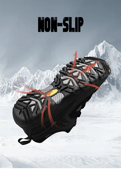 HIKEUP New High Quality Men Hiking Shoes Durable Leather Climbing Shoes Outdoor Walking Sneakers Rubber Sole Factory Outlet