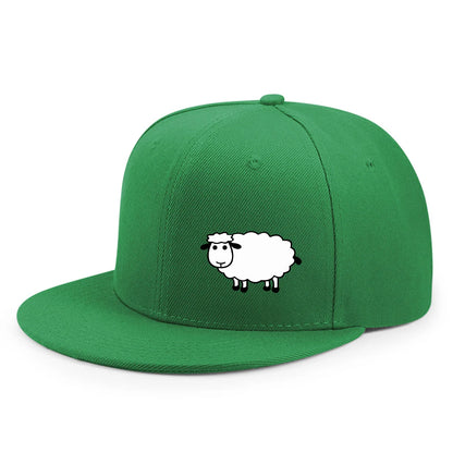 Casquette de baseball unisexe ajustable - Casquette de style urbain à visière plate avec motif de mouton : un accessoire décontracté, polyvalent et personnalisable