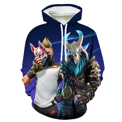 Children's Fortnite 2024 Sweatshirt 3D Digital Printed Hoodie Men's and Women's Pullover Jacket Long Sleeve Children's Gift