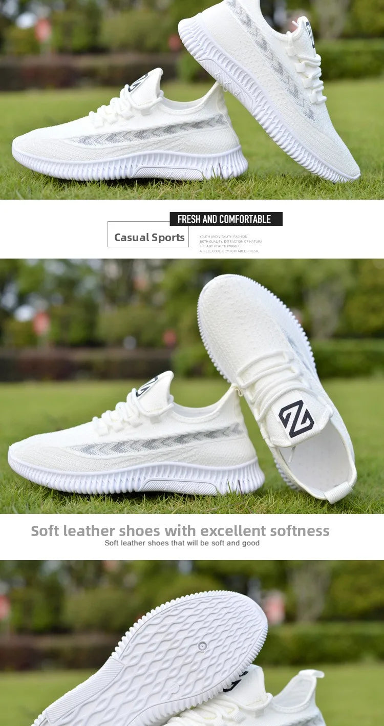 New Summer Men's Shoe Versatile Coconut Shoe Breathable Thin Mesh Casual Slip-On Sports Shoe Comfortable Low Cut round Toe