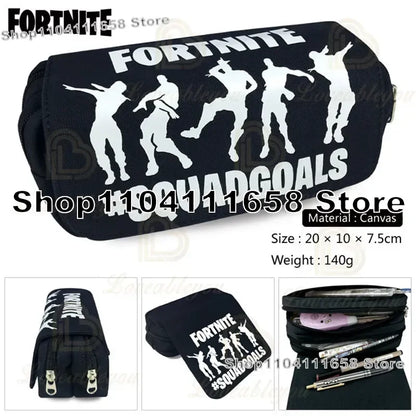 Fortnited Trousse Large Capacity Waterproof Velcro Pencil Case Student Black Estuche Stationery School Pennenzak Supplies