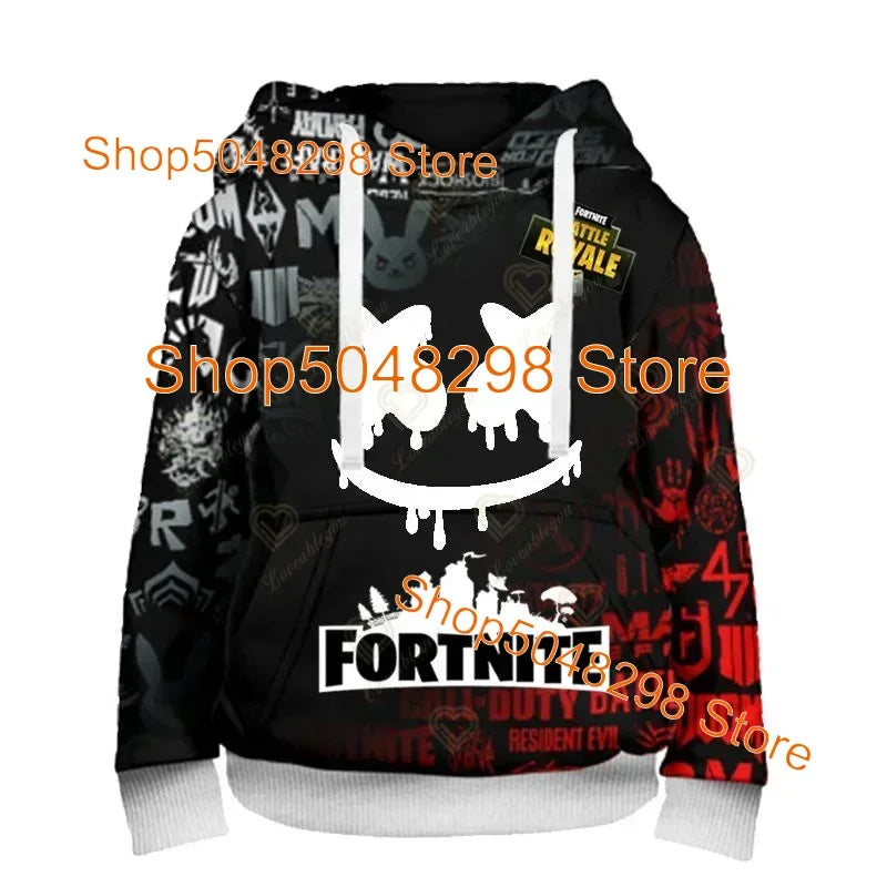 Men’s and Women’s Hoodie with 3D Battle Royale Fortnite Victory Print, Hooded Streetwear Sweatshirts for Boys and Girls