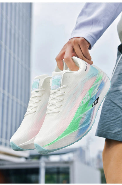 Running Shoe Men Sports Carbon Board Speciality Breathable Lightweight Women's Comfortable Athletic Nonskid Sneakers﻿ Marathon