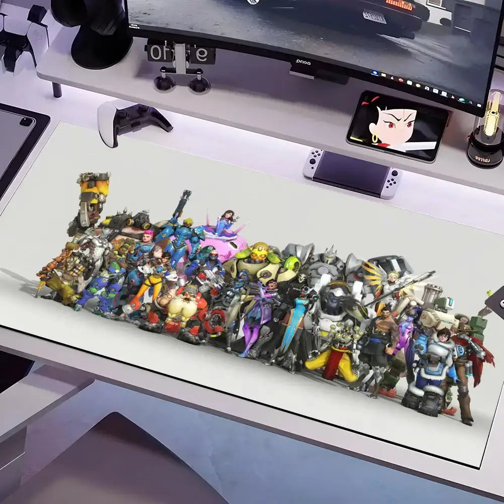 Overwatch pelės kilimėlis, kelių dydžių, didelis kvadratinis kompiuterio, biuro ir žaidimų stalo kilimėlis, guminis neslystantis pelės kilimėlis