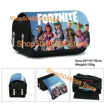 Estojo Grande em Lona Kawaii para Lápis e Canetas, para Rapazes e Raparigas, Estampa Fortnite, Material Escolar, Papelaria, Presente de Aniversário para Adolescentes