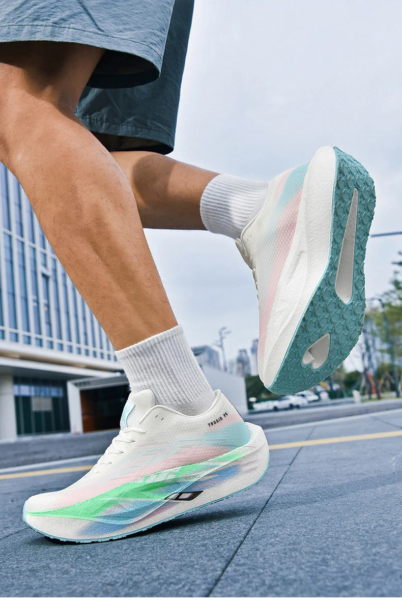 Running Shoe Men Sports Carbon Board Speciality Breathable Lightweight Women's Comfortable Athletic Nonskid Sneakers﻿ Marathon
