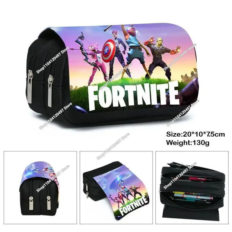 Anime Pencil Bag Kawaii Fortnite Pencil Case Large Capacity Waterproof Handheld Cosplay Pencil Pouch Office Stationary Gift Toy