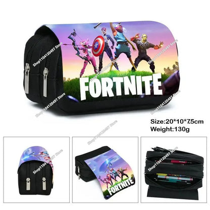 Anime Pencil Bag Kawaii Fortnite Pencil Case Large Capacity Waterproof Handheld Cosplay Pencil Pouch Office Stationary Gift Toy