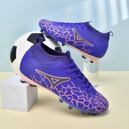 Men Ankle Football Boots Outdoor Grass Cleats Unisex Soccer Shoes Long Society Spikes FG Professional Football Shoes Chuteira