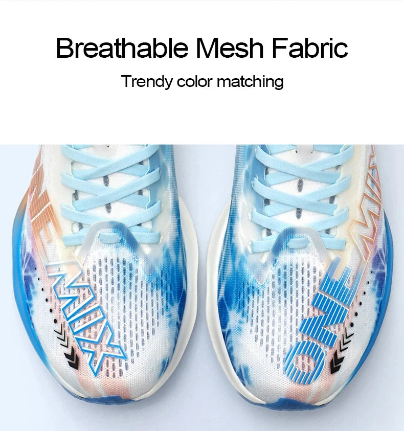 ONEMIX New Nylon Carbon Board Marathon Running Racing Shoes Shock-relief Professional Stable Support Ultra-light Rebound Sneaker