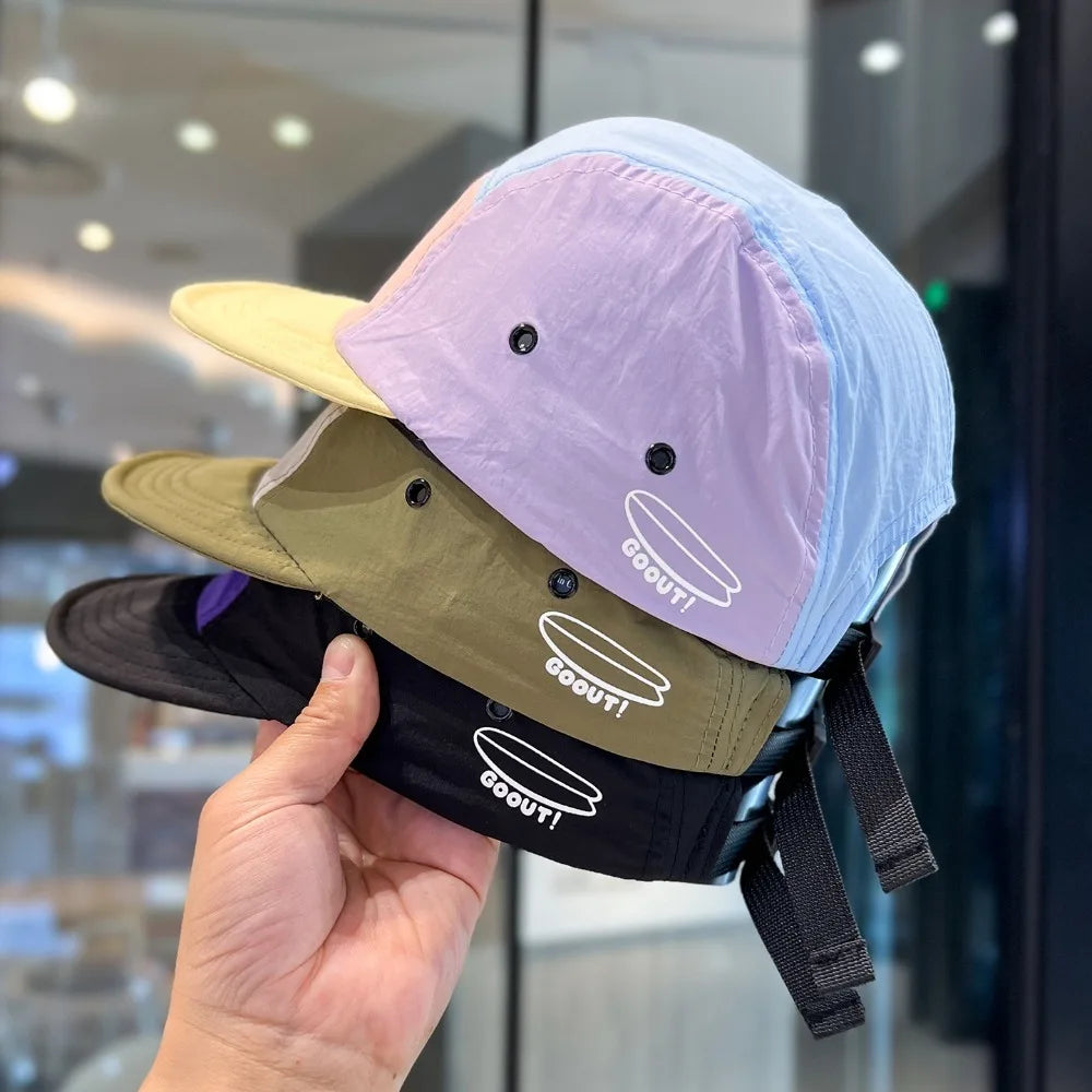 Casquette de baseball à 5 panneaux et à visière courte, brodée - Casquette de soleil pour femme, en maille respirante à séchage rapide, légère, élégante et polyvalente